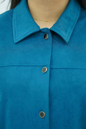 Surchemise Faux daim Turquoise
