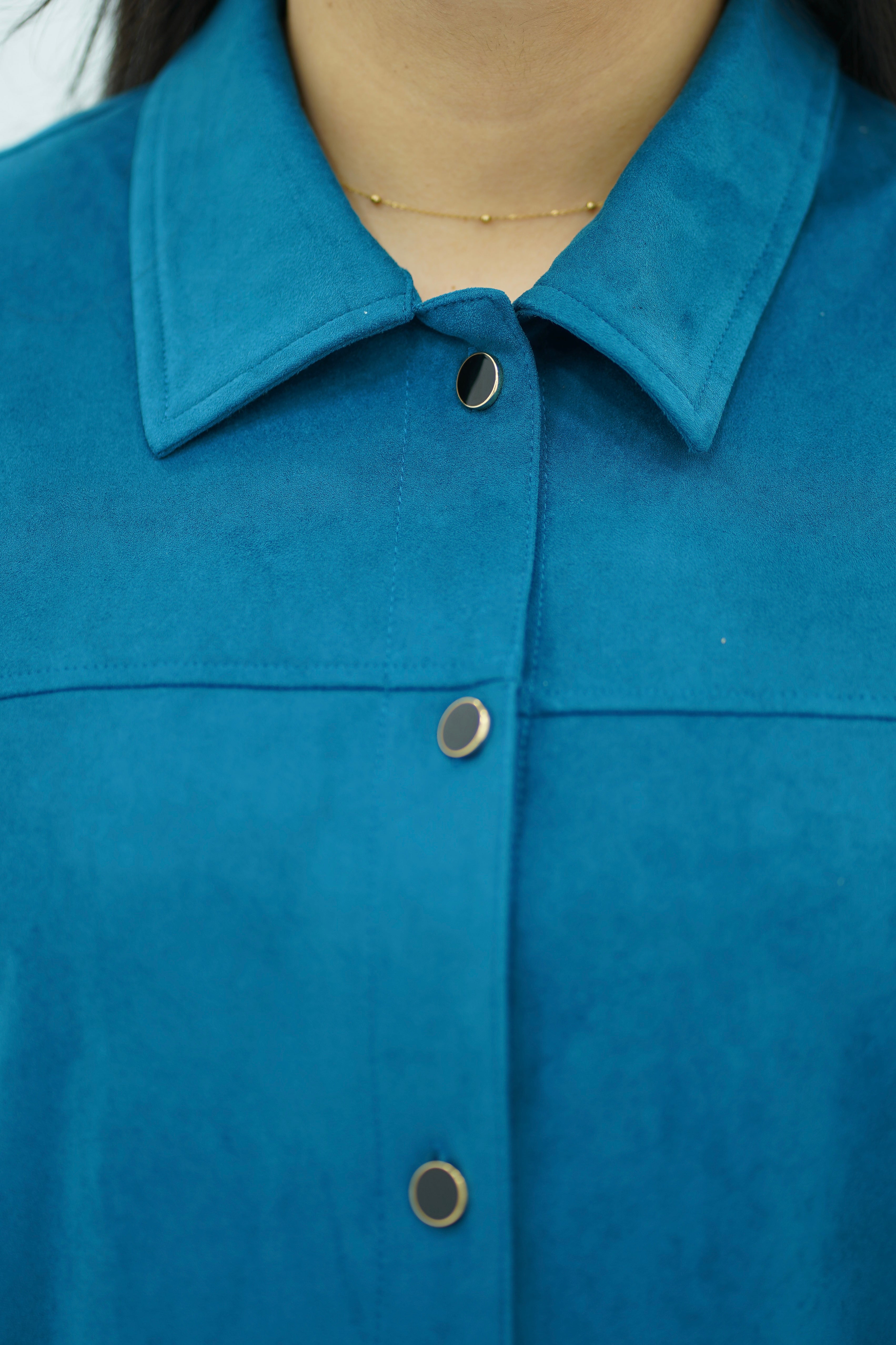 Surchemise Faux daim Turquoise