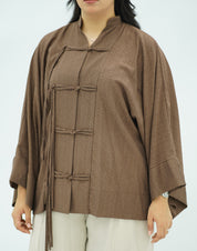 Chemise Structurée Marron à Nœuds