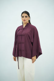Chemise Fluide Bordeaux à Nœuds