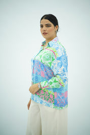 Chemise Fluide Imprimé Baroque Multicolore