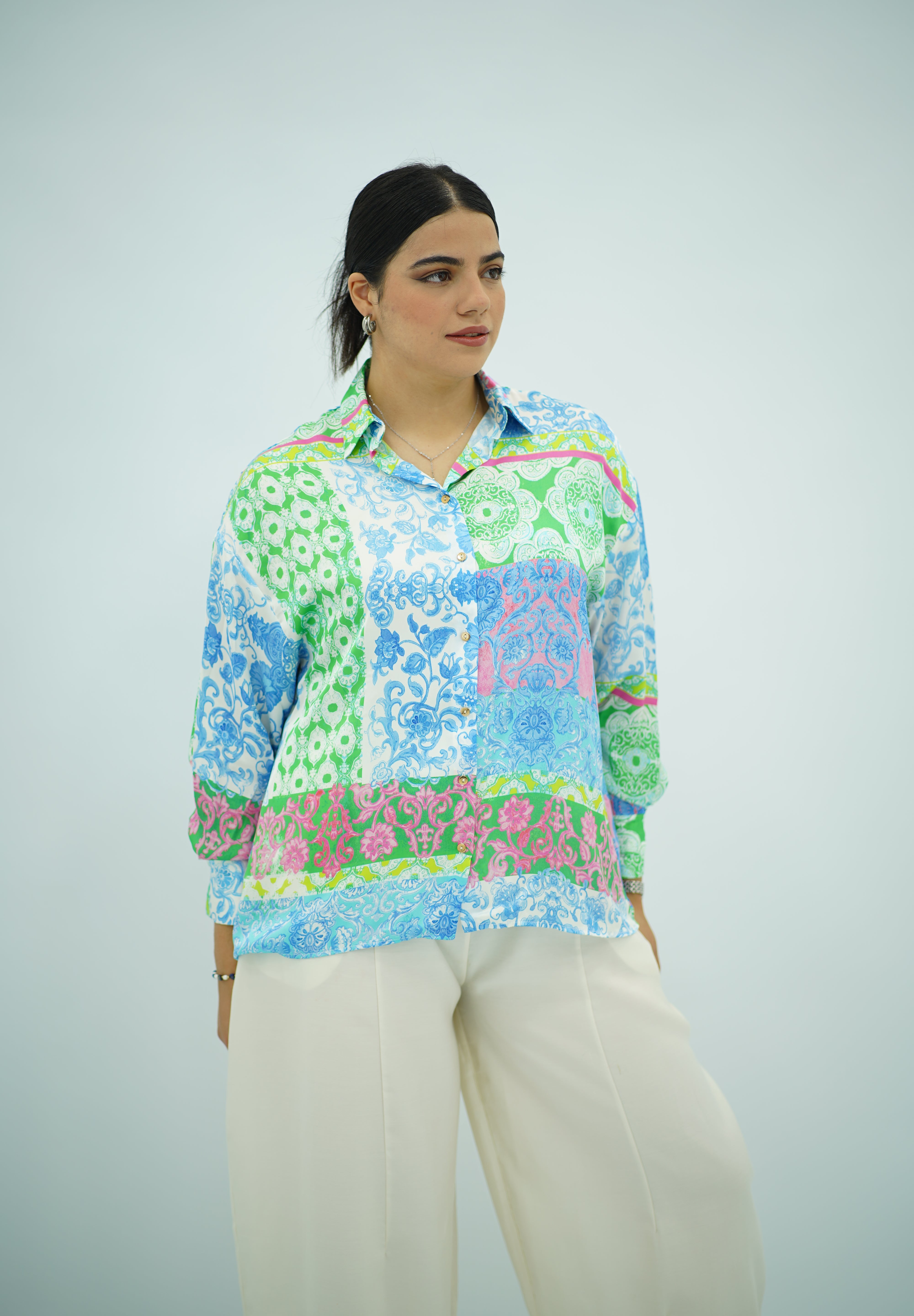 Chemise Fluide Imprimé Baroque Multicolore