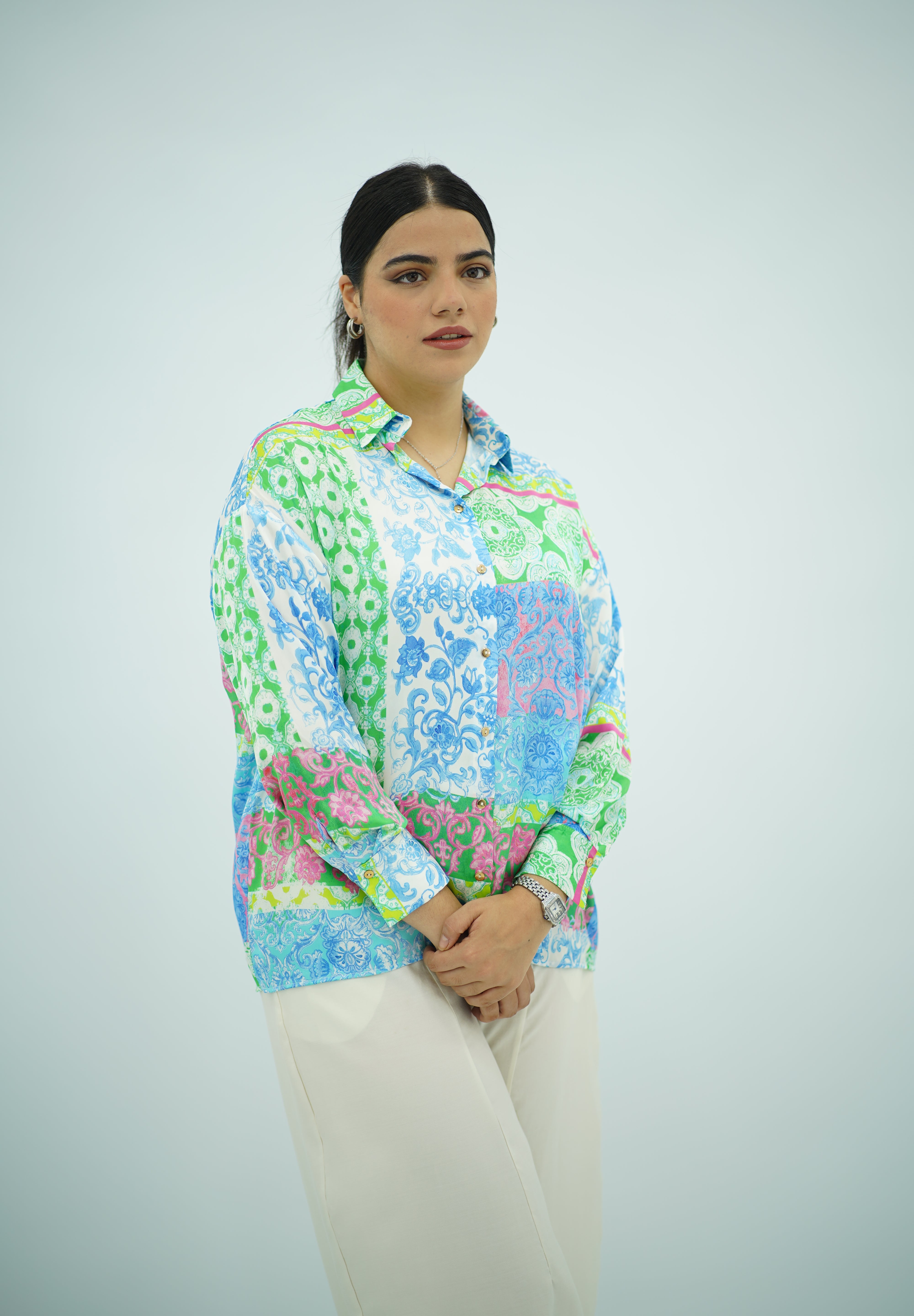 Chemise Fluide Imprimé Baroque Multicolore