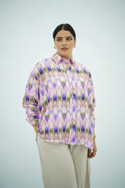 Chemise Fluide Imprimé Graphique Multicolore