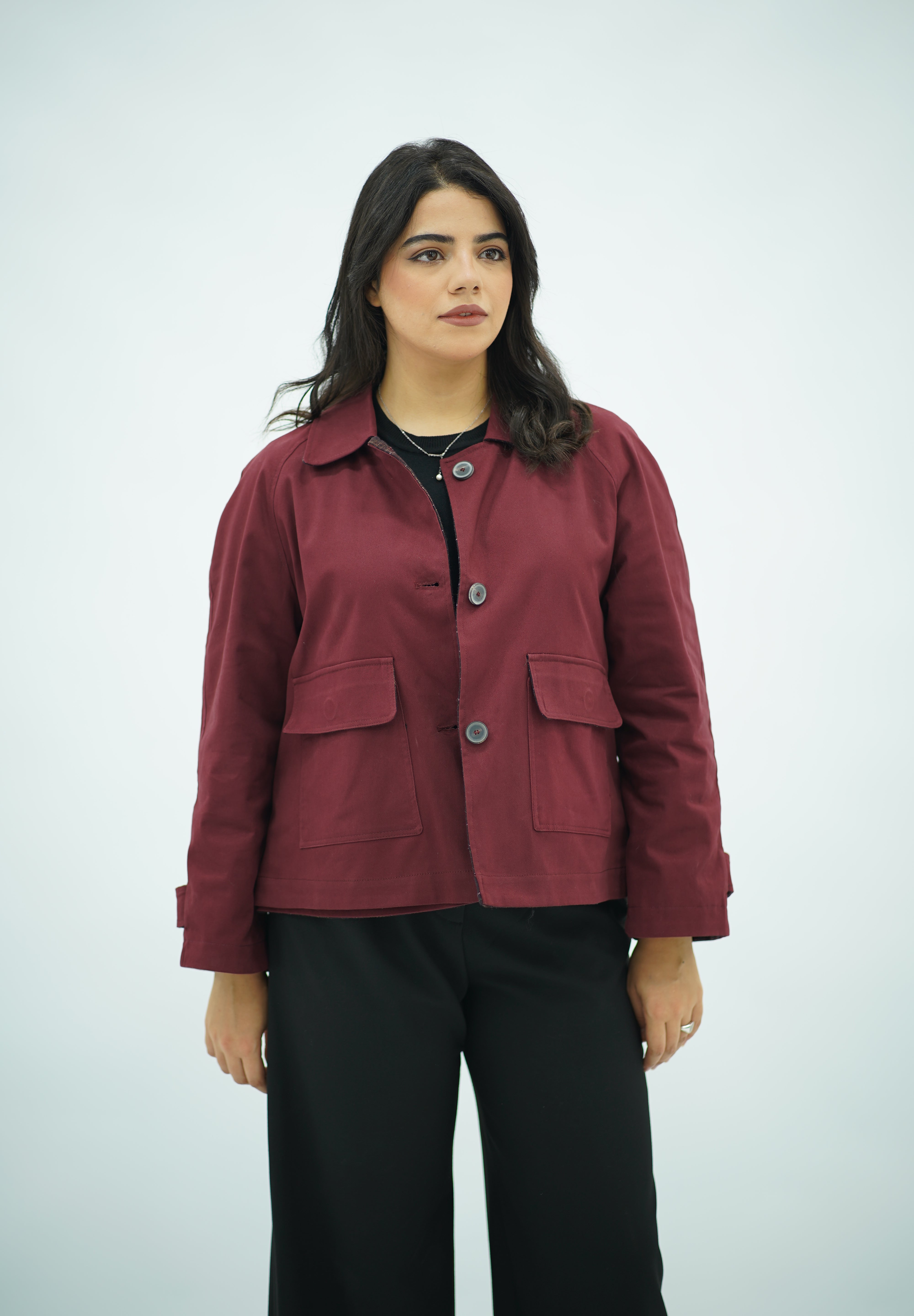 Jacket Double Face Bordeau