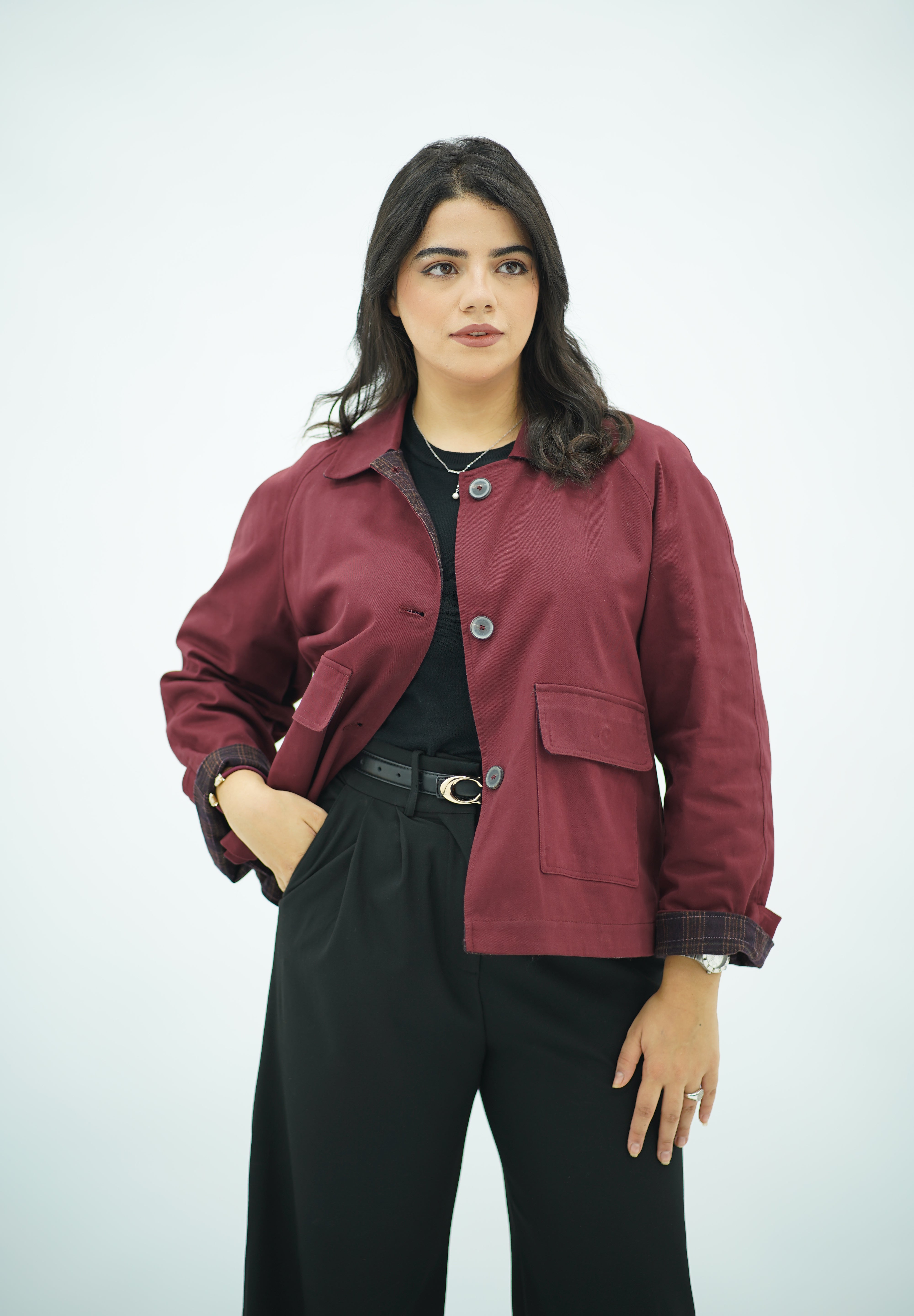Jacket Double Face Bordeau