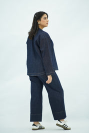 Ensemble Chic en Jean – Détails Boutons Chinois