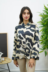 CHEMISE IMPRIMEE - NOIR ET BEIGE