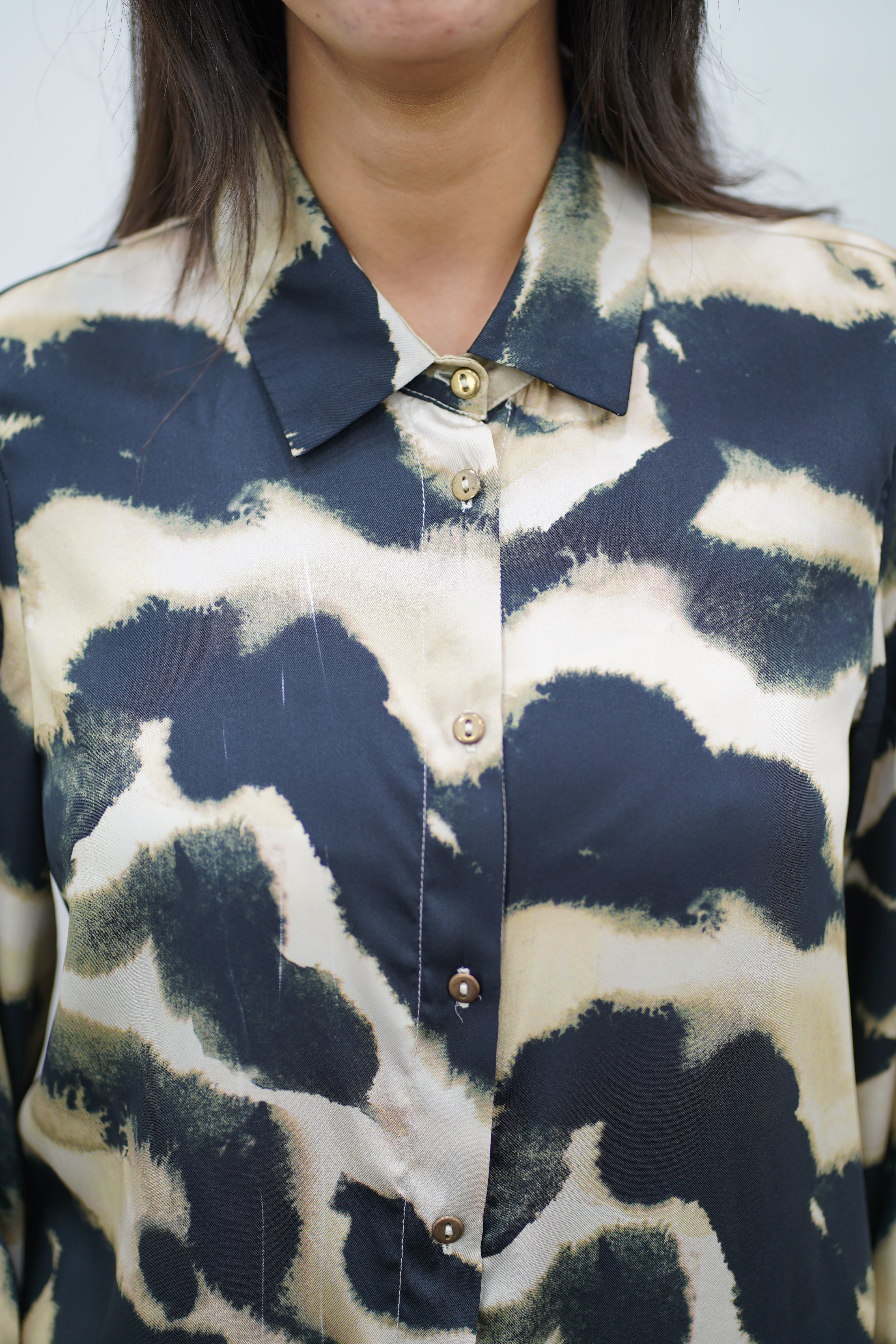 CHEMISE IMPRIMEE - NOIR ET BEIGE