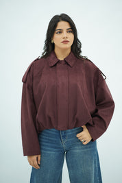 Bomber en Suédine Bordeaux