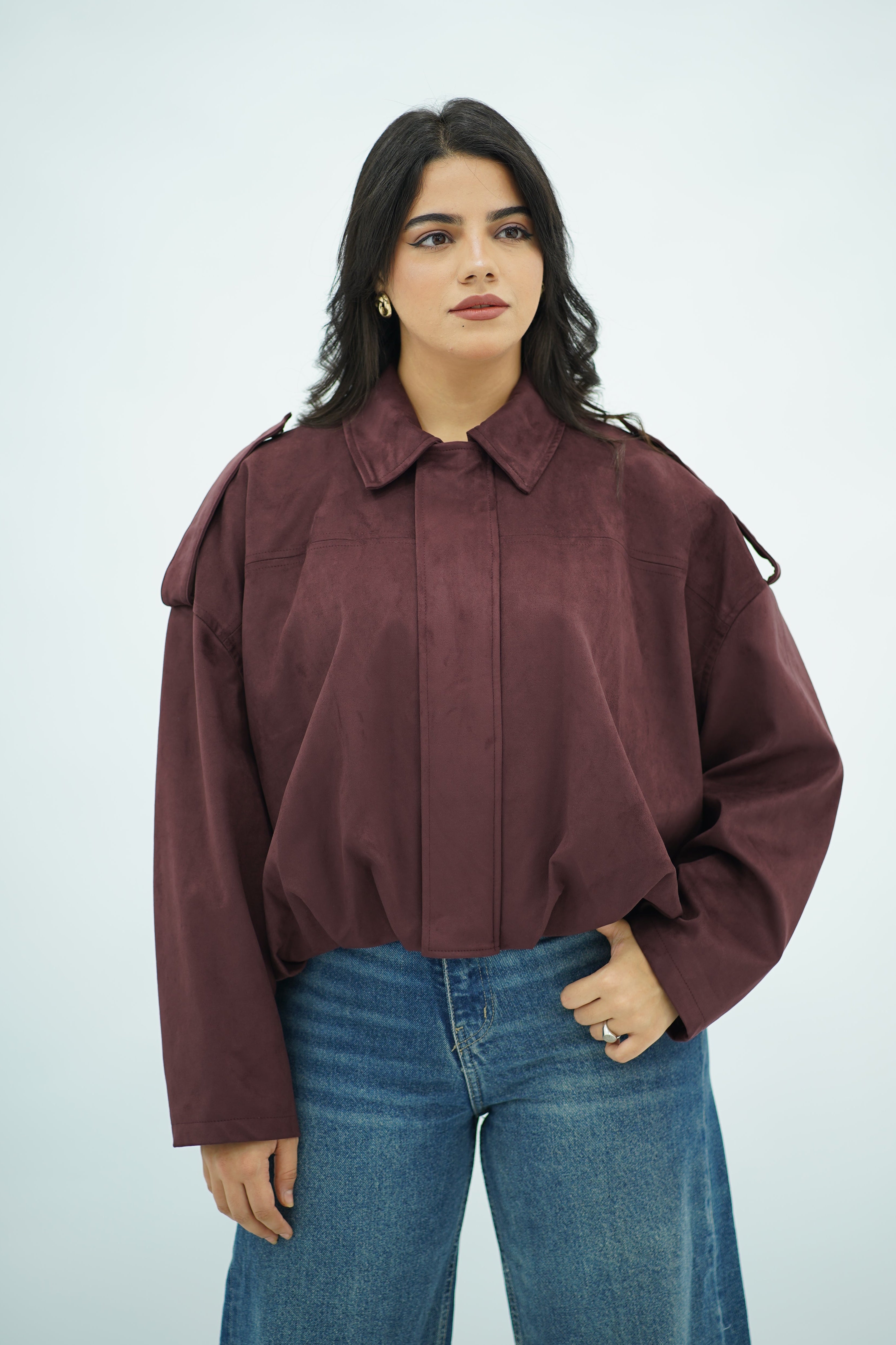 Bomber en Suédine Bordeaux