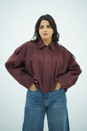 Bomber en Suédine Bordeaux