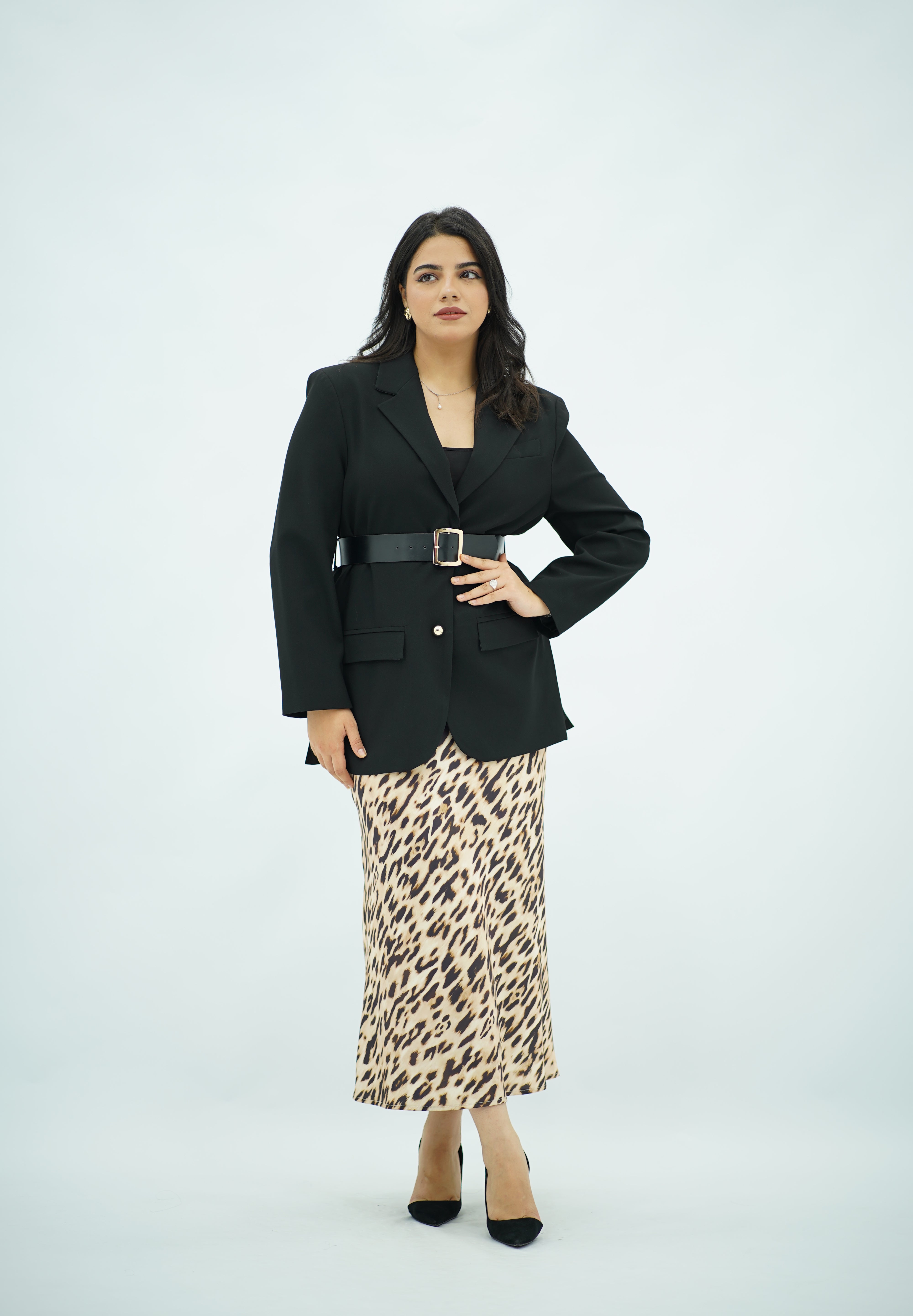 Jupe Fluide Satin – Motif Animal Léopard