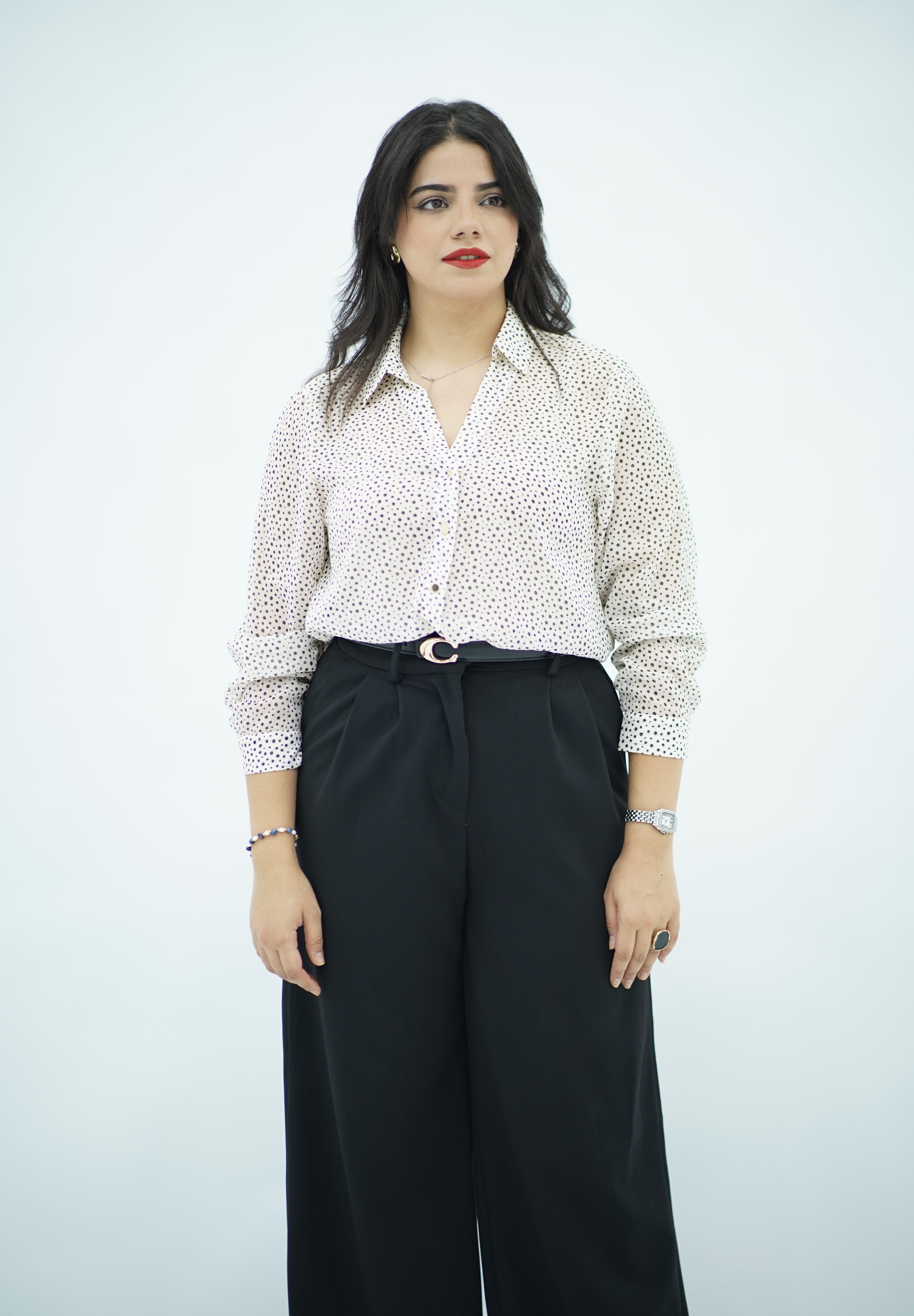 Chemise Classique Imprimée – Beige & Noisette