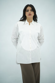 Chemise en Popeline - Rayé Beige