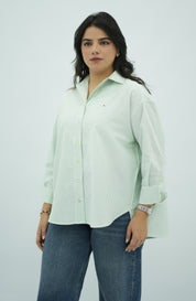 Chemise à Rayures Vert Claire