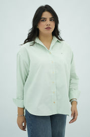 Chemise à Rayures Vert Claire