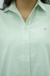 Chemise à Rayures Vert Claire
