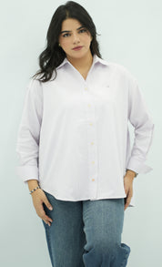 Chemise à Rayures Mauve Clair