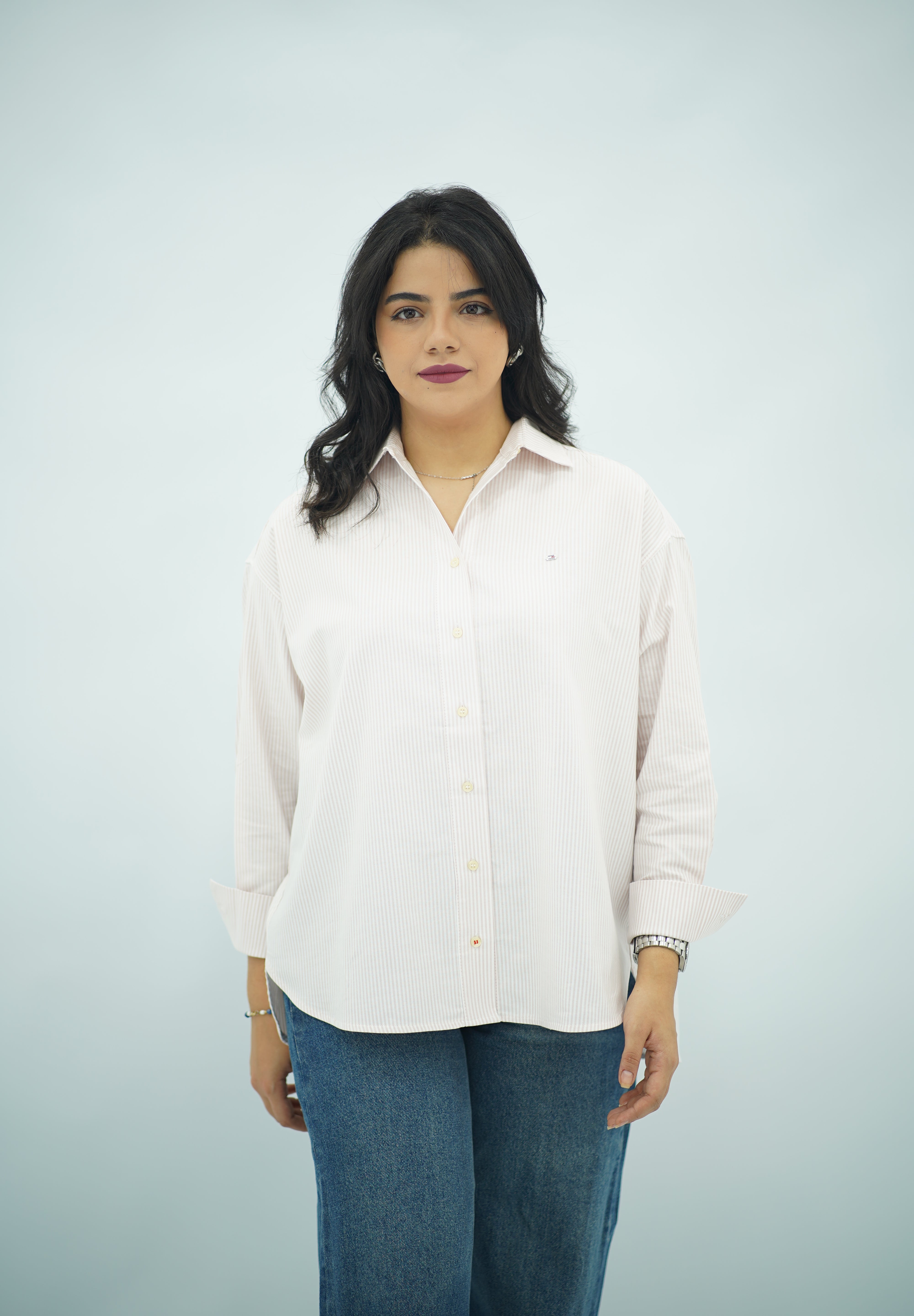 Chemise à Rayures Saumon