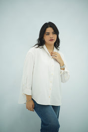 Chemise à Rayures Beige