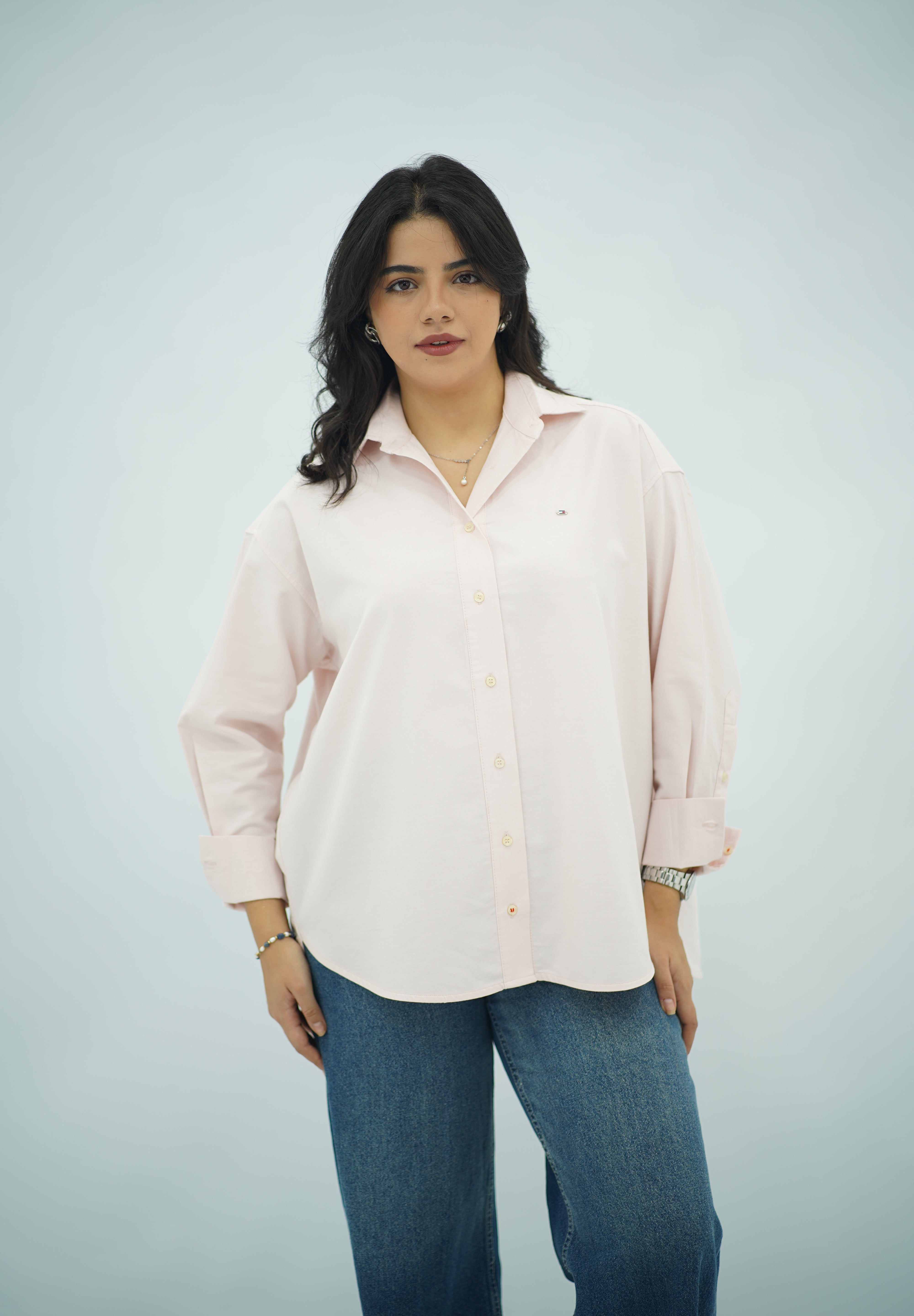 Chemise Oversize Rose Poudré Clair