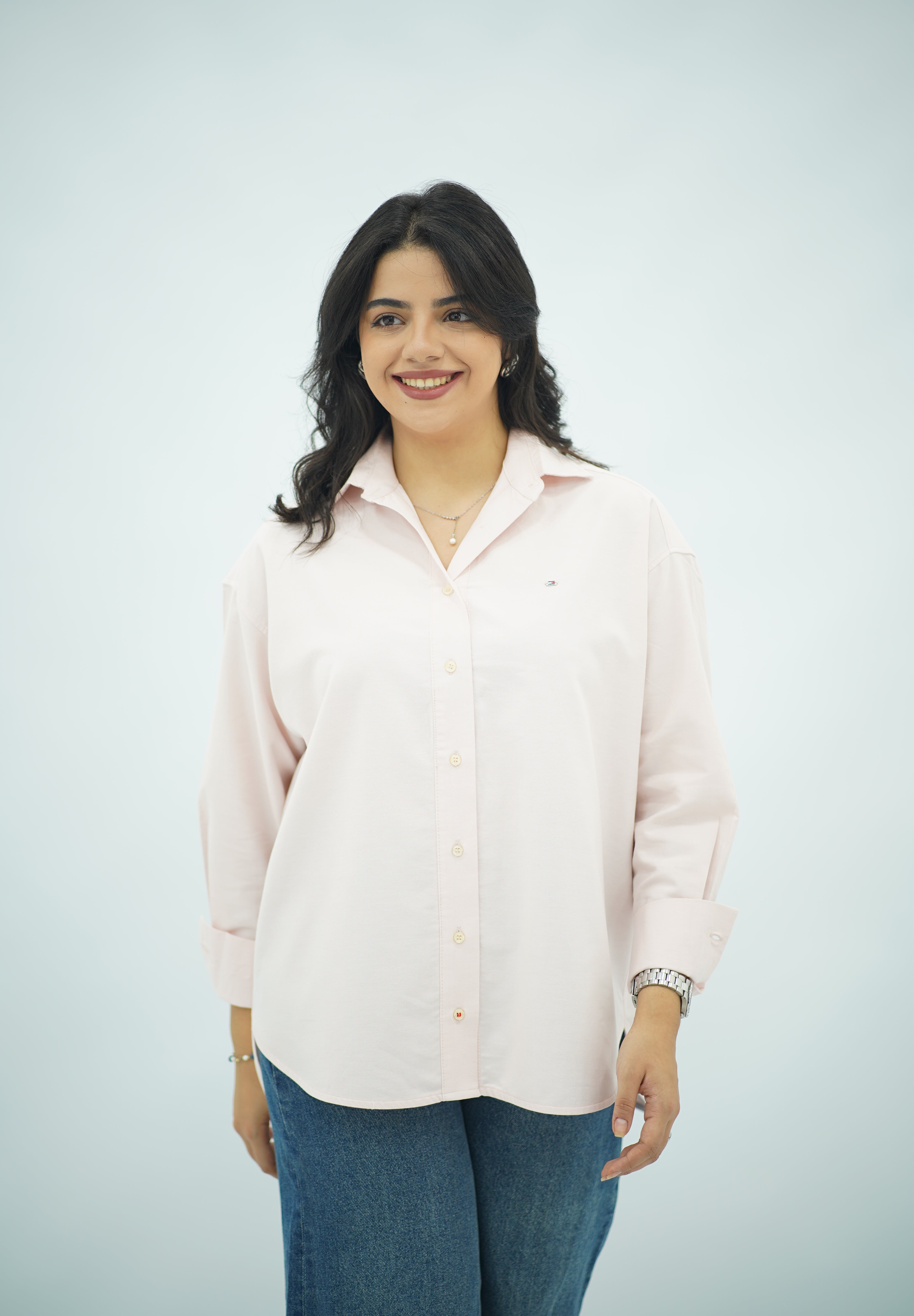 Chemise Oversize Rose Poudré Clair