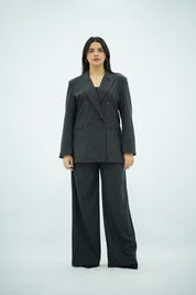 Costume Feminin Workwear Rayé - Gris Anthracite"