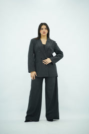 Costume Feminin Workwear Rayé - Gris Anthracite"