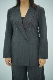 Costume Feminin Workwear Rayé - Gris Anthracite"