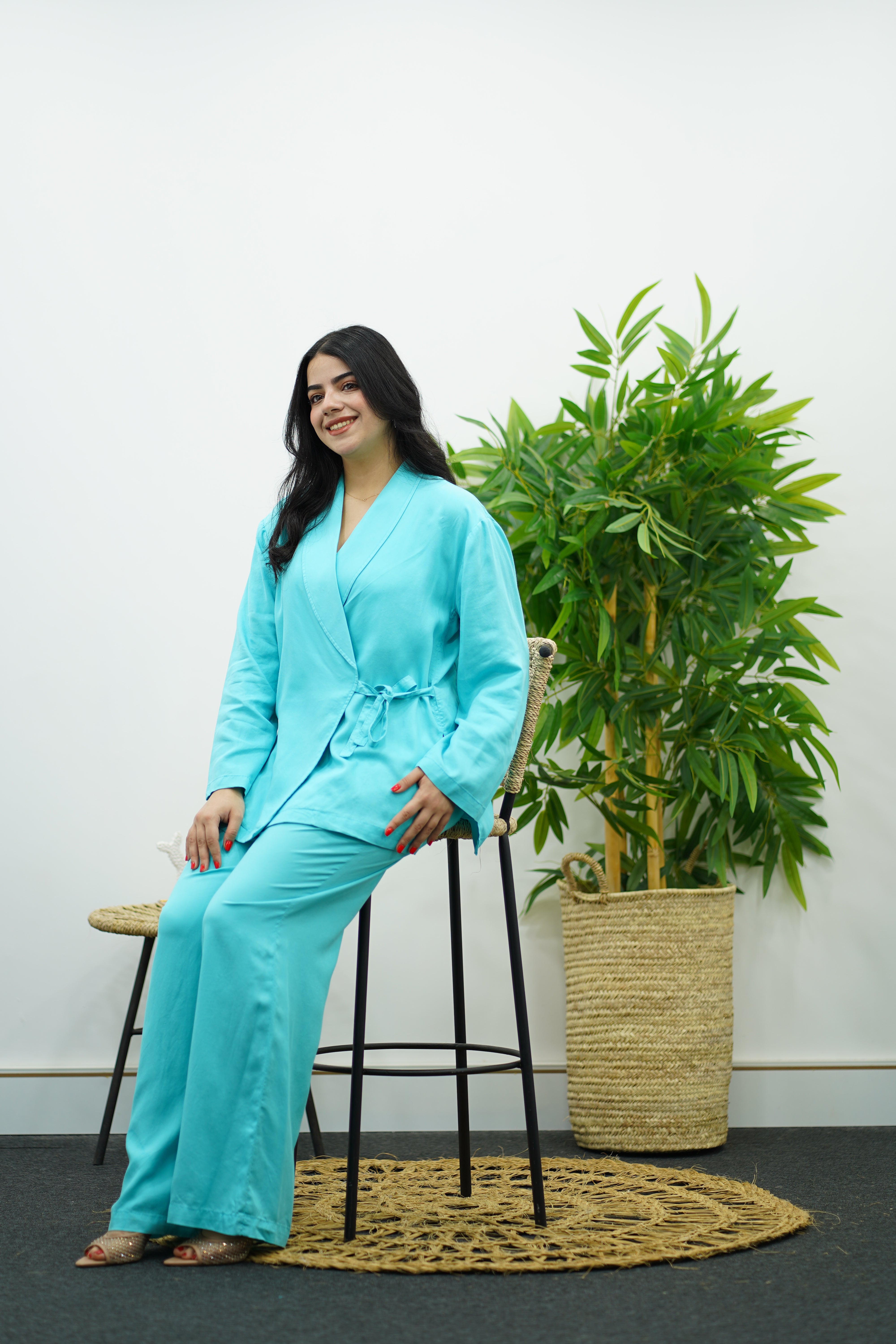 Ensemble fluide - turquoise