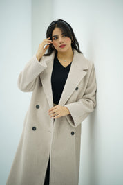 Manteau Long Oversize en Laine - Beige Clair