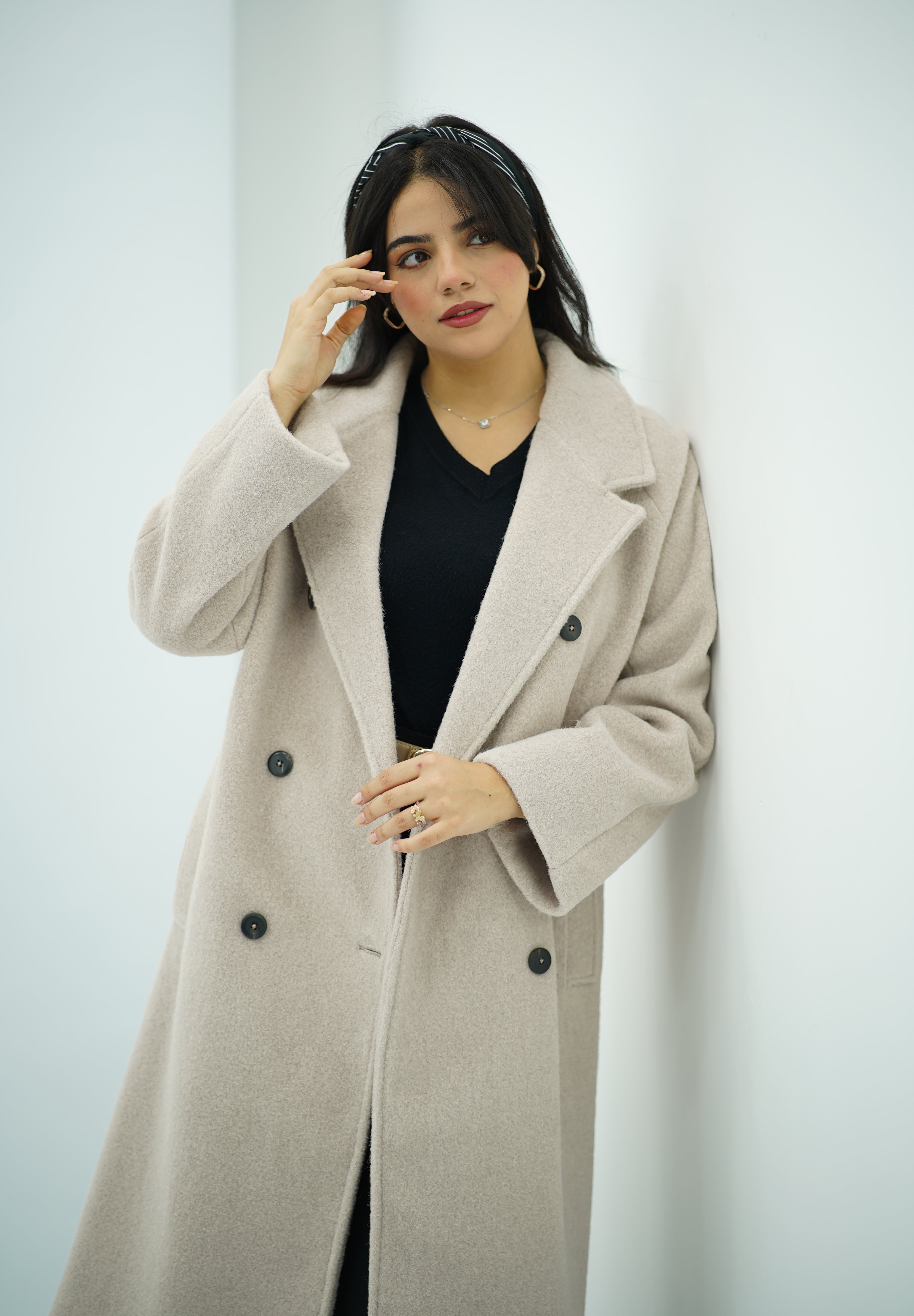 Manteau Long Oversize en Laine - Beige Clair