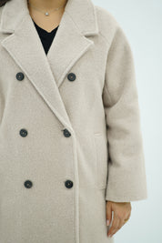 Manteau Long Oversize en Laine - Beige Clair