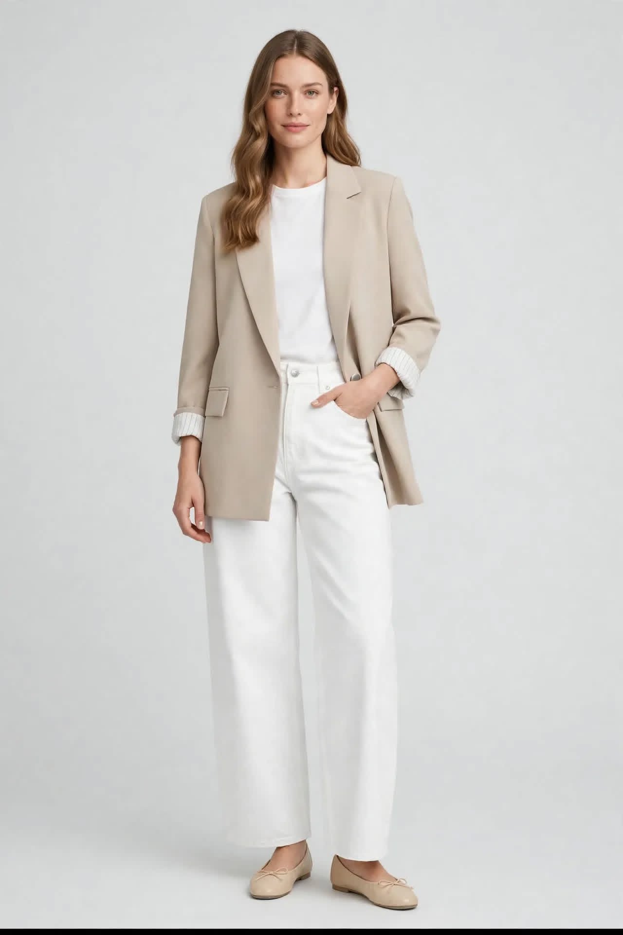 Blazer Oversize Beige Nude