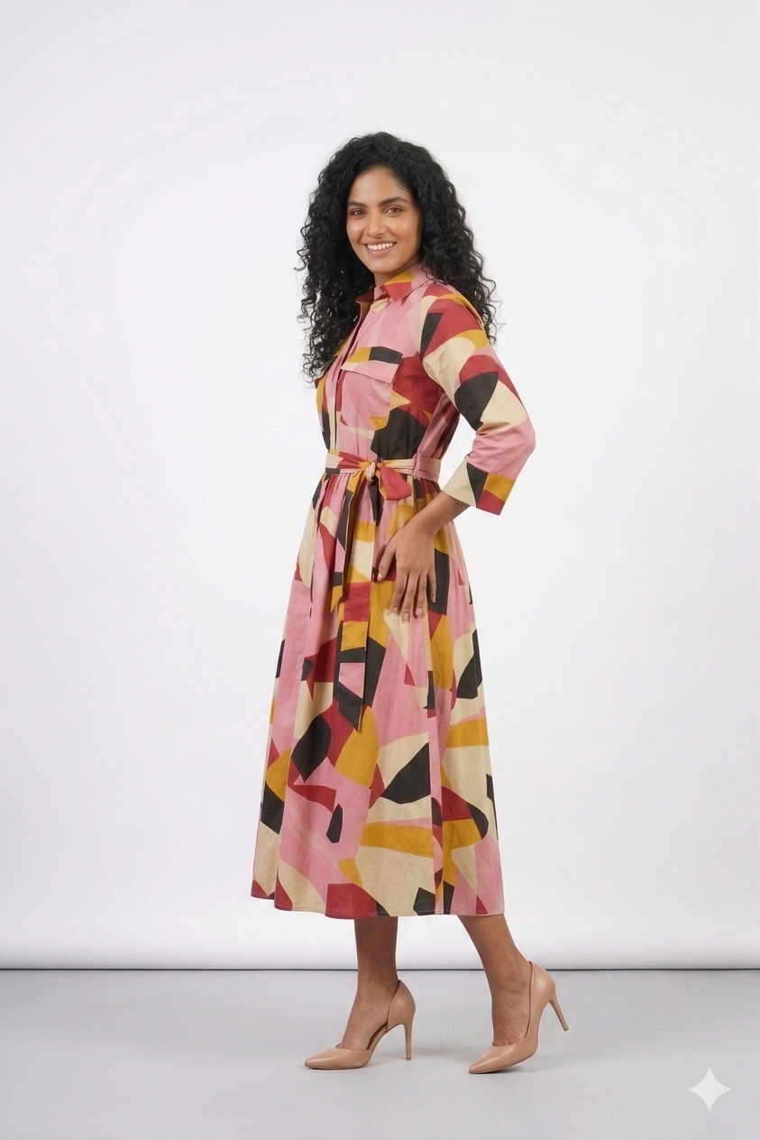 Robe Graphique Multicolore