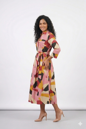 Robe Graphique Multicolore