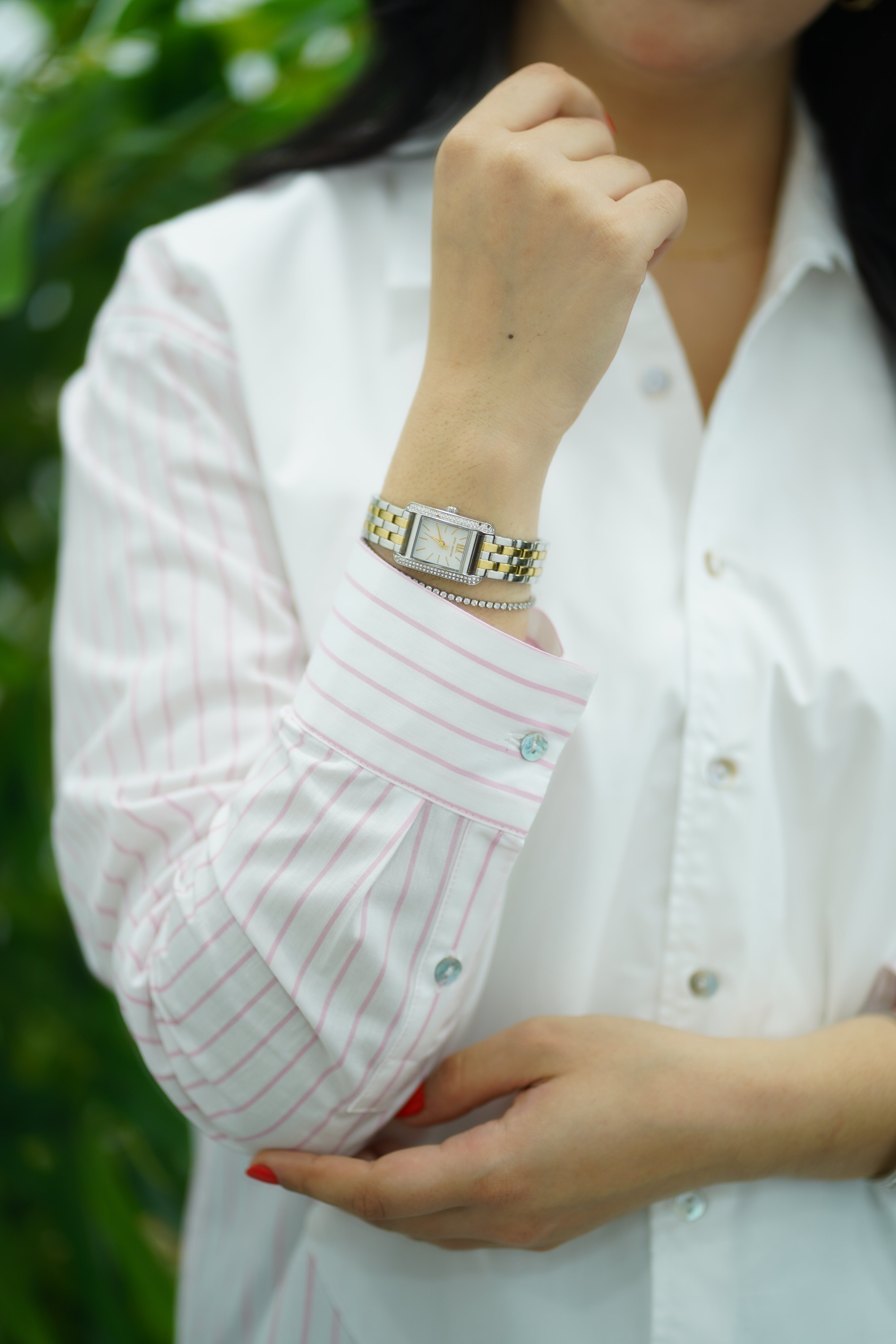 Chemise en Popeline - Rayé en rose