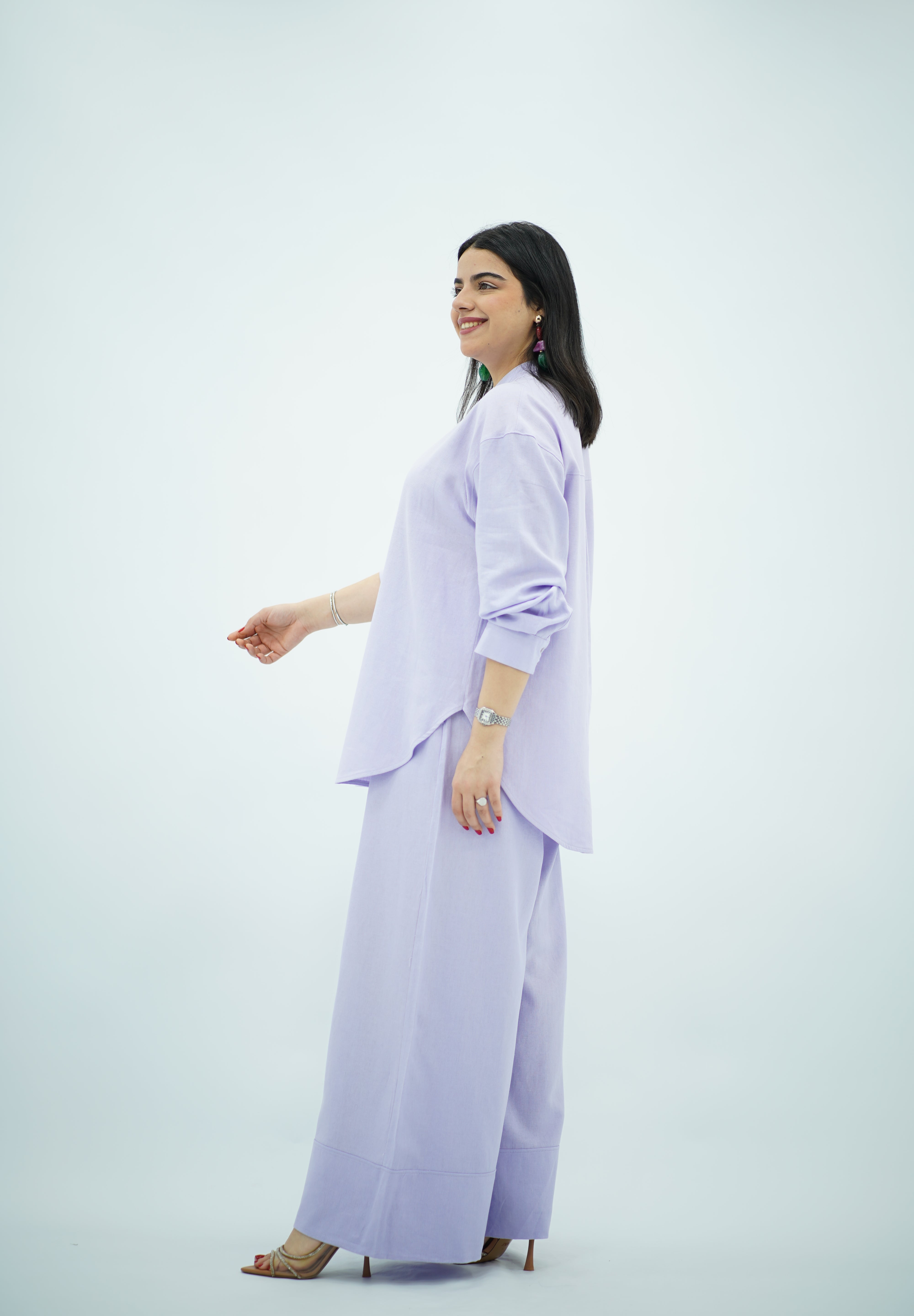 Ensemble En Lin Mauve clair