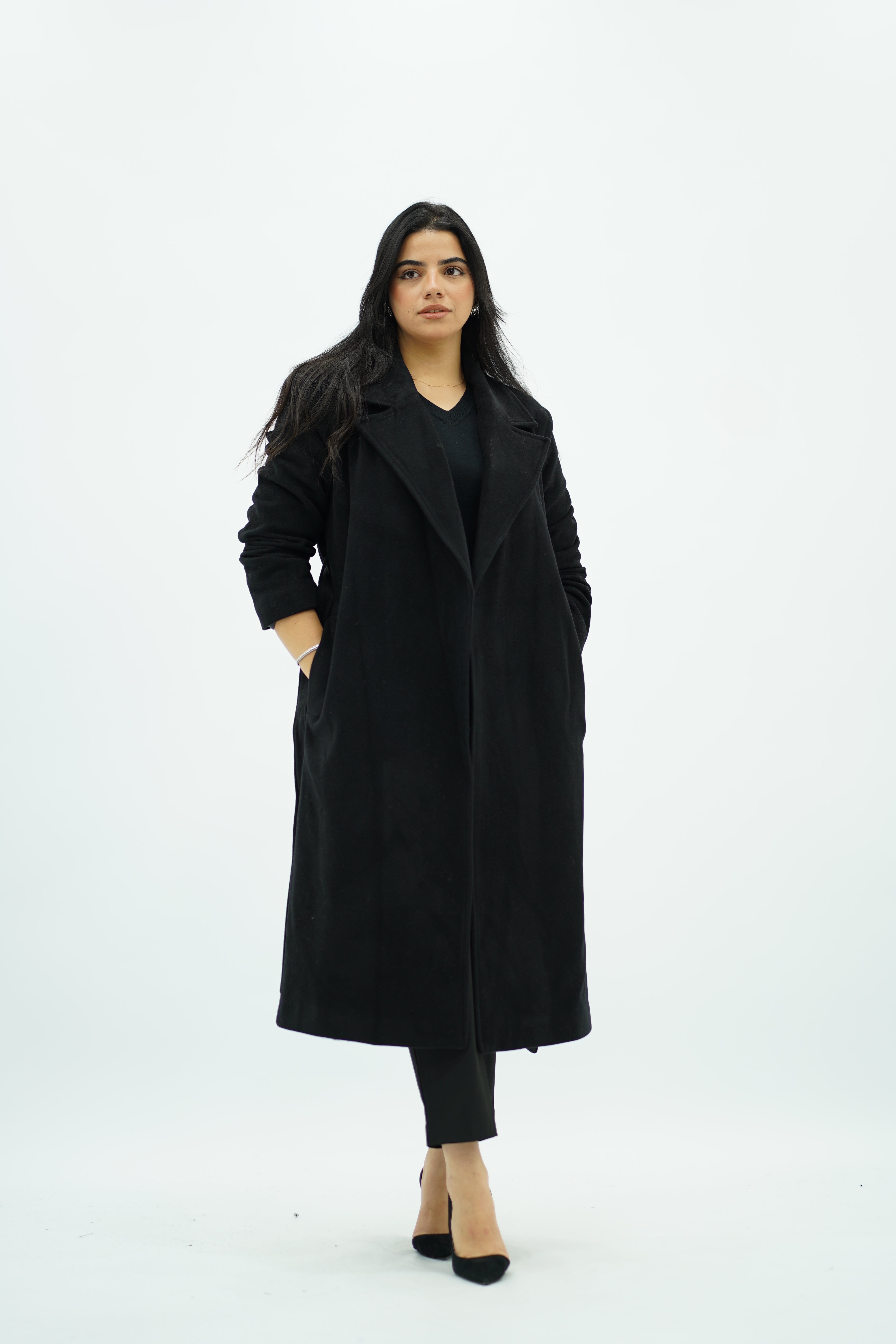 Manteau ajusté avec ceinture