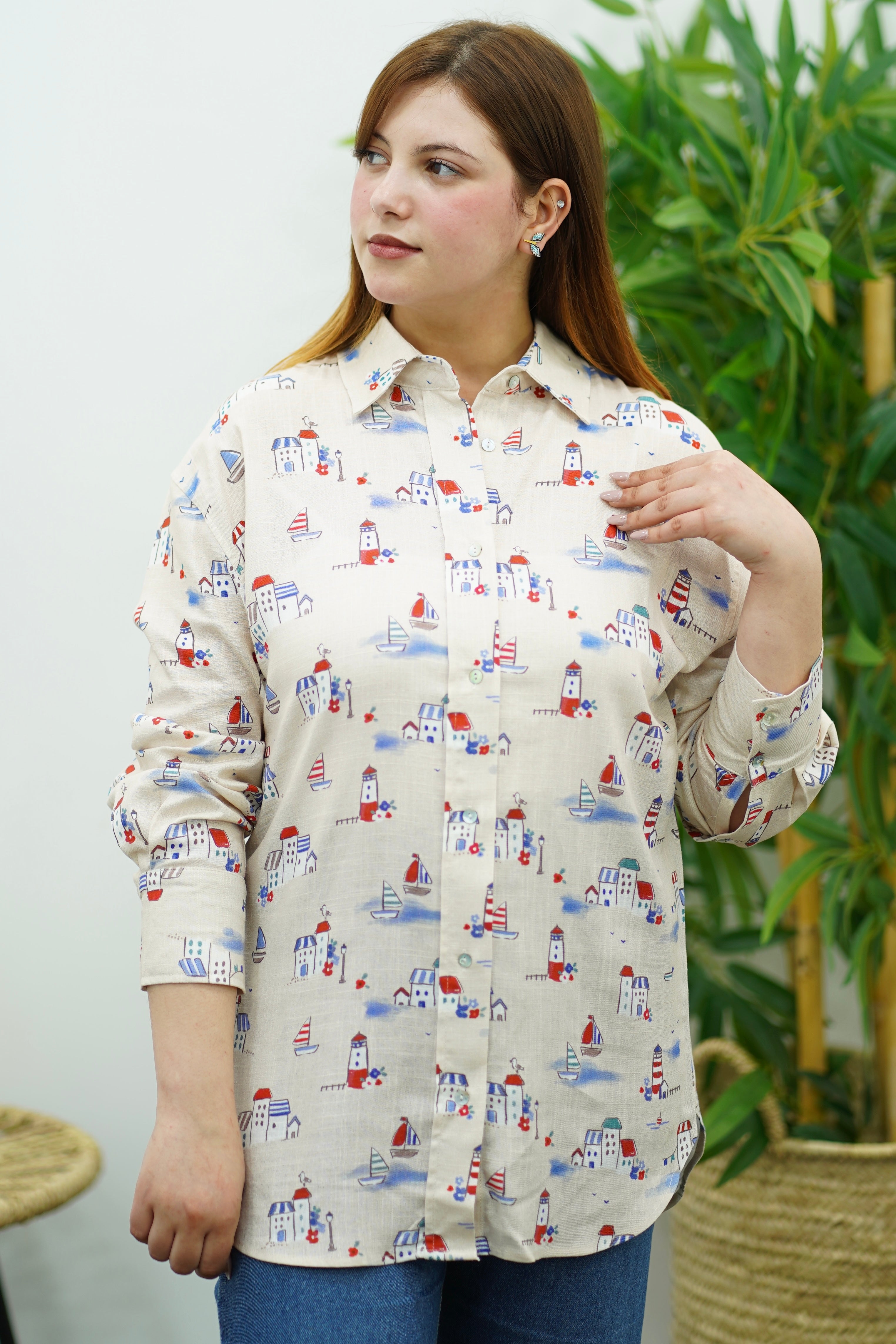 Chemise en Lin à Motifs