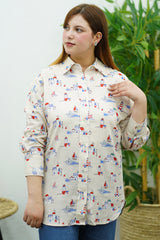 Chemise en Lin à Motifs