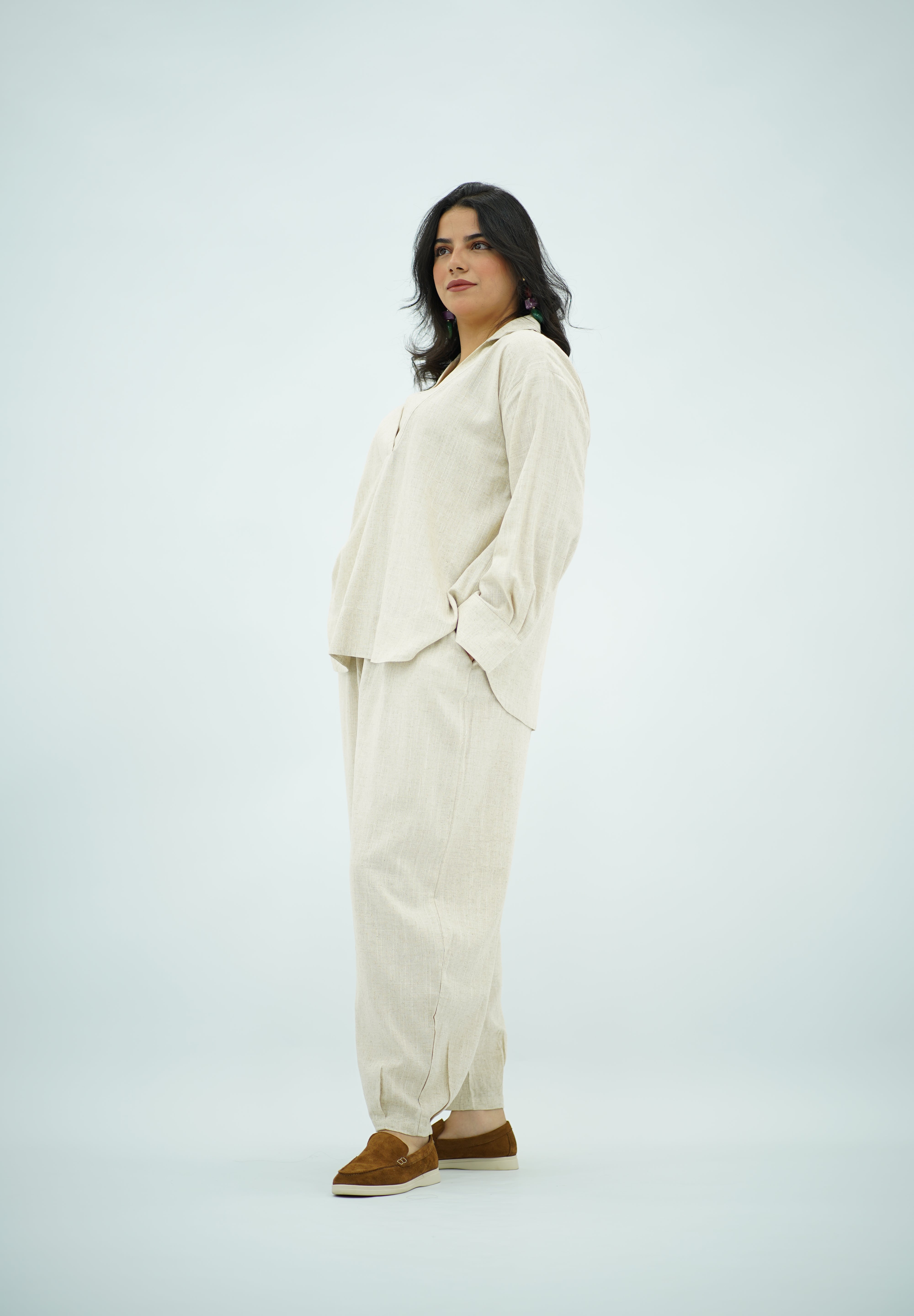 Ensemble en Lin beige naturel