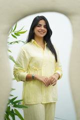 Ensemble en lin - Jaune pastel