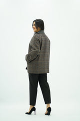 Manteau Oversize Col Cuir