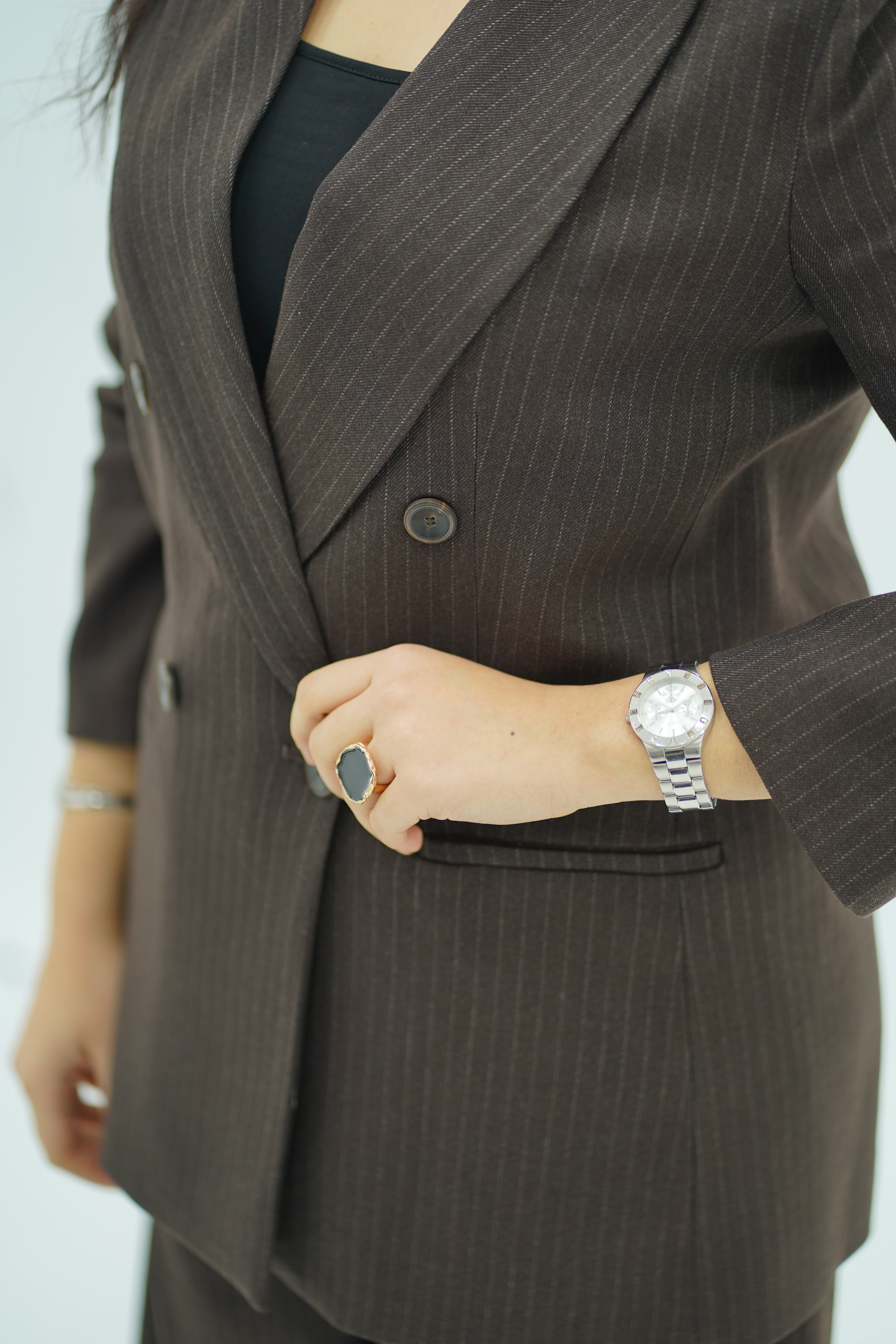 Tailleur à fines rayures