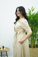Robe En Popeline - Beige