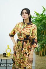 Robe Imprimée avec Ceinture – Élégance Naturelle