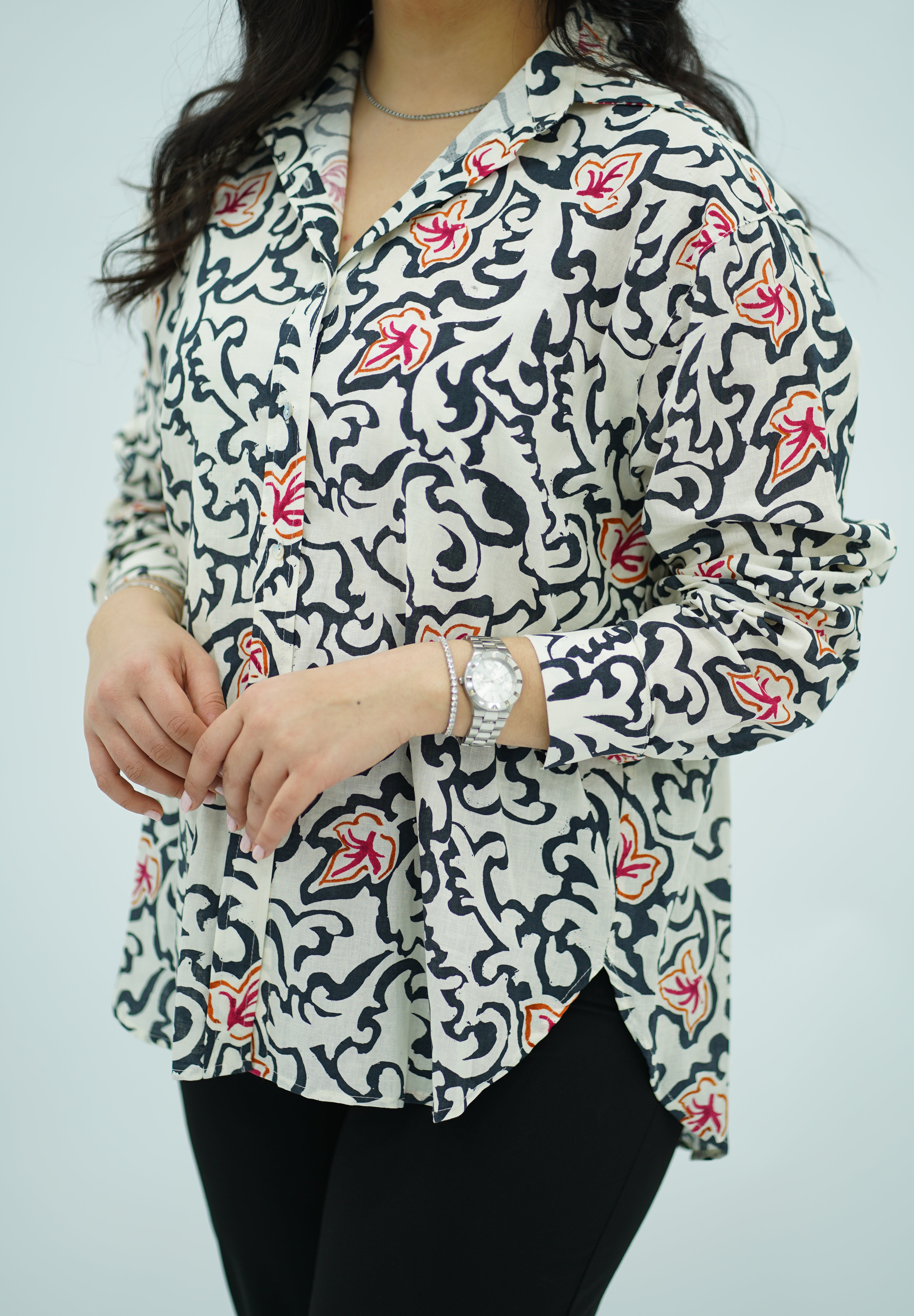 Chemise En Lin à motifs