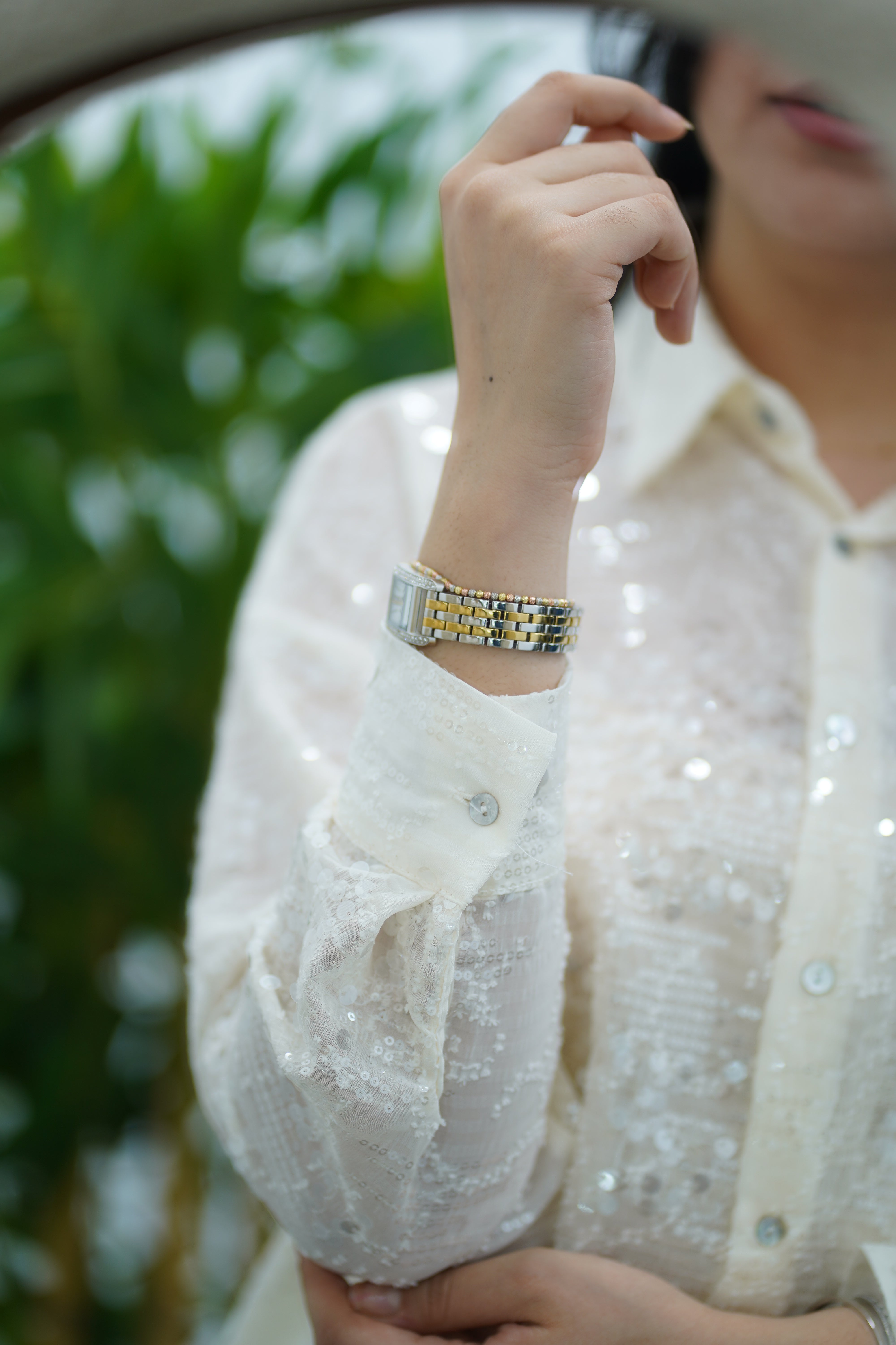 Chemise Blanche- À sequins